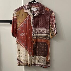 Topman Multicolor Patchwork Casual Shirt